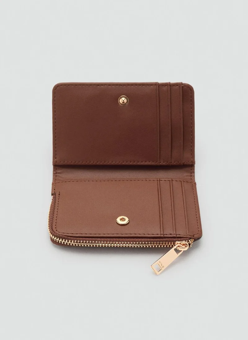 مانجو Small wallet with logo print
